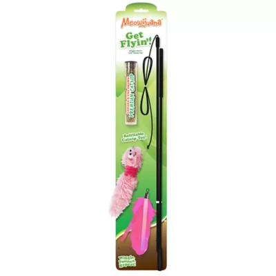 Meowijuana Get Flyin Wiggly Wonder Worm Refillable Catnip Toy Teaser Promotes Play and Cat Health - Image 1