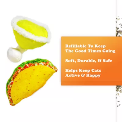 Meowijuana Refillable Cat Toys Get Spicy Taco & Margarita 2 Pack Promotes Play and Cat Health - Image 5