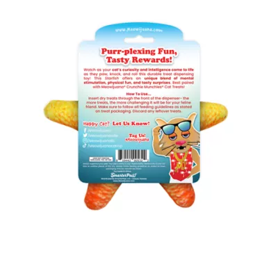 Meowijuana Knock N' Nibble Starfish Refillable Treat Dispensing Cat Toy Promotes Play & Health - Image 2