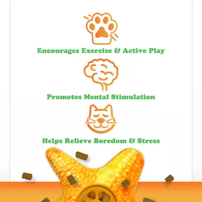 Meowijuana Knock N' Nibble Starfish Refillable Treat Dispensing Cat Toy Promotes Play & Health - Image 4