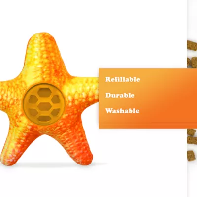Meowijuana Knock N' Nibble Starfish Refillable Treat Dispensing Cat Toy Promotes Play & Health - Image 5