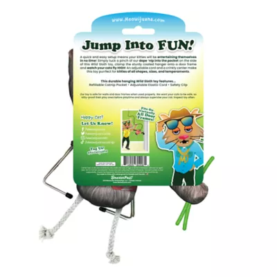 Meowijuana Jump 'n' Jamb Wild Sloth Door Hanging Refillable Cat Toy Promotes Play and Cat Health - Image 2