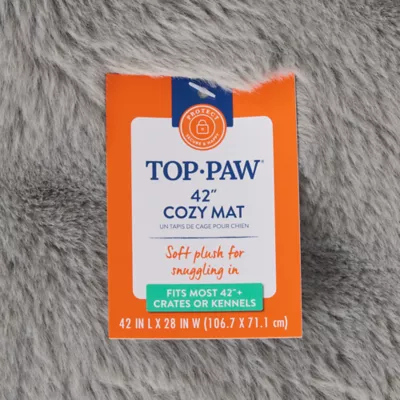 Top Paw® Plush Gray Crate Mat For Optimal Dog Comfort, Machine Washable - Image 5