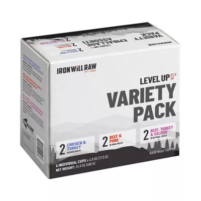 Iron Will Raw Level Up Cup Frozen Variety Pack for Dog & Cat - Image 1