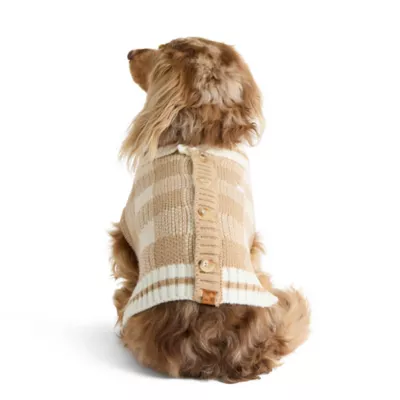 HOTEL DOGGY® Dog Plaid Sweater Cardigan - Image 1