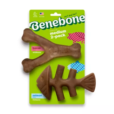 Benebone® Wishbone Fishbone Durable Dog Chew Toy - 2 Pack - Image 1
