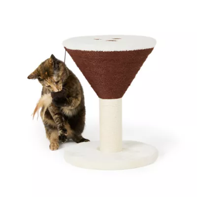 Whisker City® Espresso Martini Cat Scratcher, with Dangle Toy - Image 1