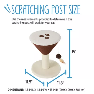 Whisker City® Espresso Martini Cat Scratcher, with Dangle Toy - Image 2