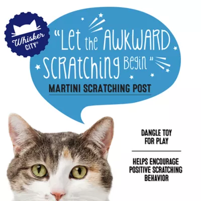 Whisker City® Espresso Martini Cat Scratcher, with Dangle Toy - Image 3