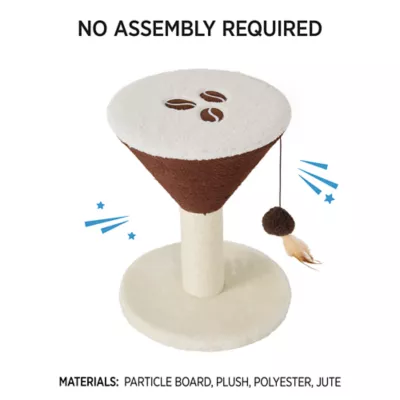 Whisker City® Espresso Martini Cat Scratcher, with Dangle Toy - Image 4
