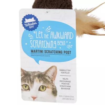 Whisker City® Espresso Martini Cat Scratcher, with Dangle Toy - Image 6