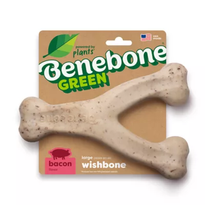 Benebone® Green Plant Based Wishbone Chew Dog Toy, Moderate Chewers - Image 1
