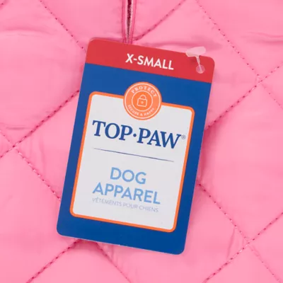 Top Paw® Dog Puffer Coat, Multiple Colors & Sizes, Pink/Grey/Green/Brown, XXS-XL - Image 4