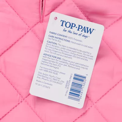 Top Paw® Dog Puffer Coat, Multiple Colors & Sizes, Pink/Grey/Green/Brown, XXS-XL - Image 5