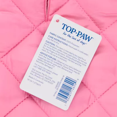 Top Paw® Dog Puffer Coat, Multiple Colors & Sizes, Pink/Grey/Green/Brown, XXS-XL - Image 5