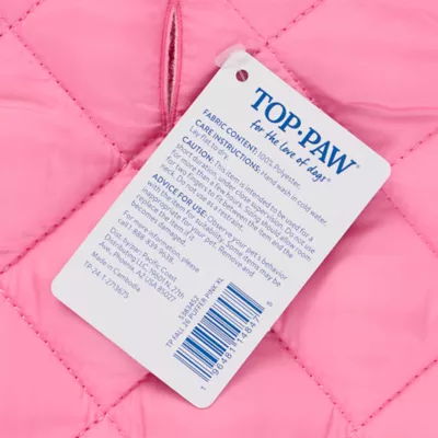 Top Paw® Dog Puffer Coat, Multiple Colors & Sizes, Pink/Grey/Green/Brown, XXS-XL - Image 5