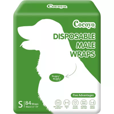 Cocoyo Disposable Male Dog Wraps W/ Leak-Proof Protection & Wellness Indicator- 84 Ct - Image 1