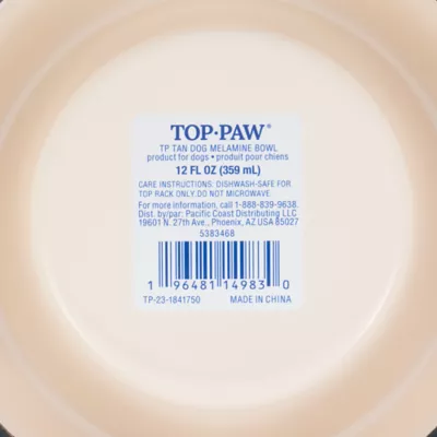 Top Paw® Tan Dog Melamine Dog Bowl, Multiple Sizes 12 OZ, 27 OZ - Image 7