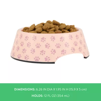 Top Paw® Pink Paw Melamine Dog Bowl, Multiple Sizes 12 OZ, 27 OZ, 52 OZ - Image 4