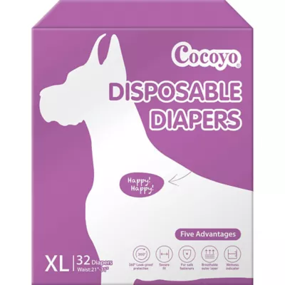 Cocoyo Disposable Female Dog Diapers W/ Leak-Proof Protection & Wellness Indicator, X-Large- 32 Ct - Image 1