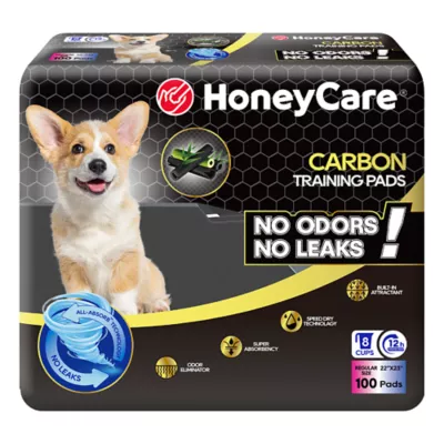 Honey Care Super Absorbant Dog Training Pads W/ Carbon Technology For Odor Elimination, Large-100 Ct - Image 1