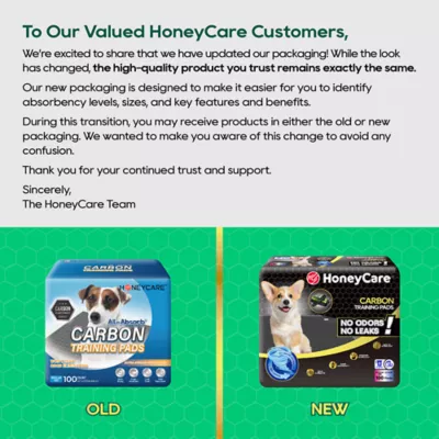 Honey Care Super Absorbant Dog Training Pads W/ Carbon Technology For Odor Elimination, Large-100 Ct - Image 2