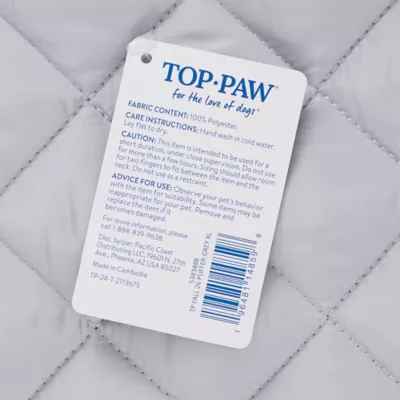 Top Paw® Dog Puffer Coat, Multiple Colors & Sizes, Pink/Grey/Green/Brown, XXS-XL - Image 5