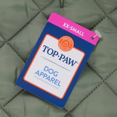 Top Paw® Dog Puffer Coat, Multiple Colors & Sizes, Pink/Grey/Green/Brown, XXS-XL - Image 4