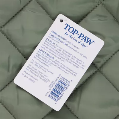 Top Paw® Dog Puffer Coat, Multiple Colors & Sizes, Pink/Grey/Green/Brown, XXS-XL - Image 5
