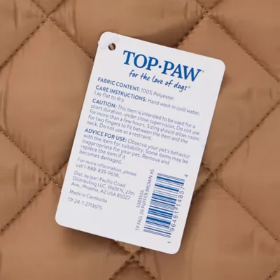 Top Paw® Dog Puffer Coat, Multiple Colors & Sizes, Pink/Grey/Green/Brown, XXS-XL - Image 5