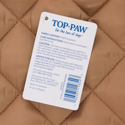 Top Paw® Dog Puffer Coat, Multiple Colors & Sizes, Pink/Grey/Green/Brown, XXS-XL - Image 5