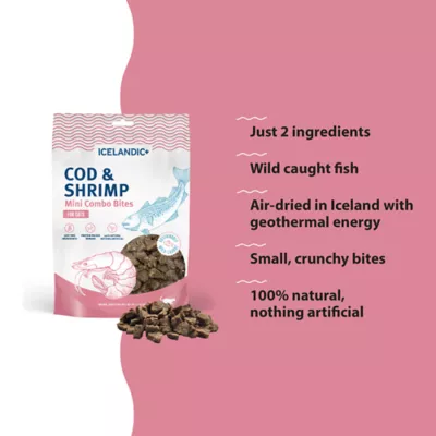 Icelandic+ Mini Combo Bites Sustainably Wild-Caught Cat Treats - Cod & Shrimp, 1.7 oz - Image 5