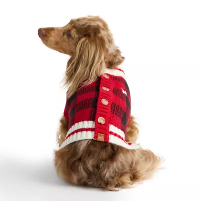HOTEL DOGGY® Dog Plaid Sweater Cardigan - Image 1