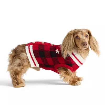 HOTEL DOGGY® Dog Plaid Sweater Cardigan - Image 2