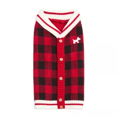 HOTEL DOGGY® Dog Plaid Sweater Cardigan - Image 4