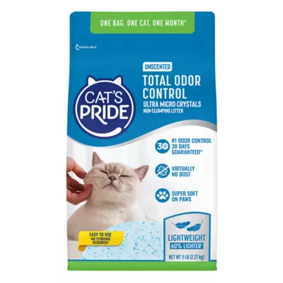 Cat's Pride Total Odor Control Silica Crystal Cat Litter - Unscented, Non-Clumping, Lightweight - Image 1