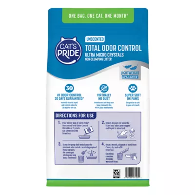 Cat's Pride Total Odor Control Silica Crystal Cat Litter - Unscented, Non-Clumping, Lightweight - Image 2