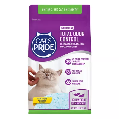 Cat's Pride Total Odor Control Silica Crystal Cat Litter - Fresh Scent, Non-Clumping, Lightweight - Image 1