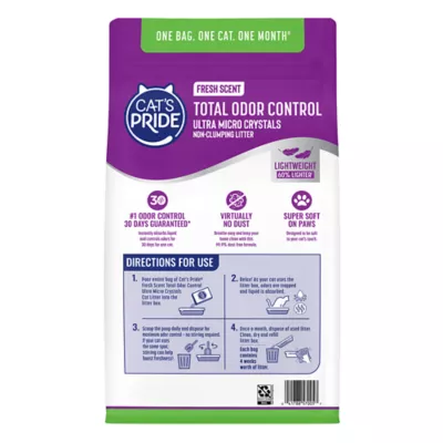 Cat's Pride Total Odor Control Silica Crystal Cat Litter - Fresh Scent, Non-Clumping, Lightweight - Image 2