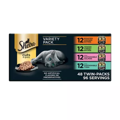 Sheba® Perfect Portions™ Cuts in Gravy Adult Wet Cat Food - Variety Pack, 48 Count, 7.93lbs - Image 1