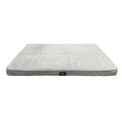 Serta Rectagular Memory Foam Crate Mat For Dogs, Relieves Joint Pain & Pressure, Washable, Charcoal - Image 1
