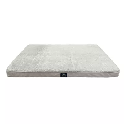 Serta Rectagular Memory Foam Crate Mat For Dogs, Relieves Joint Pain & Pressure, Washable, Grey - Image 1
