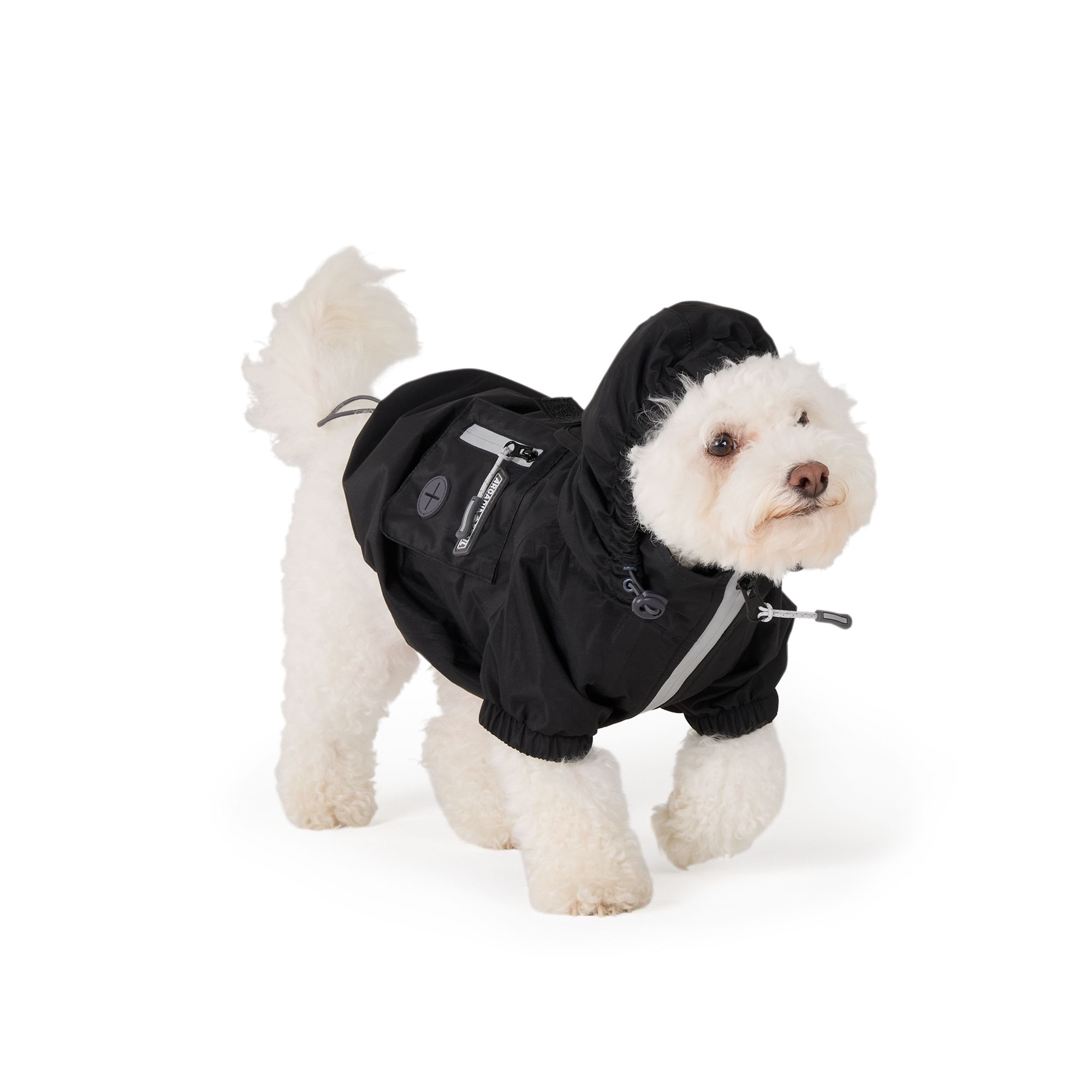 Arcadia Trail® Black Waterproof Dog Windbreaker, Multiple Sizes XS-XXL