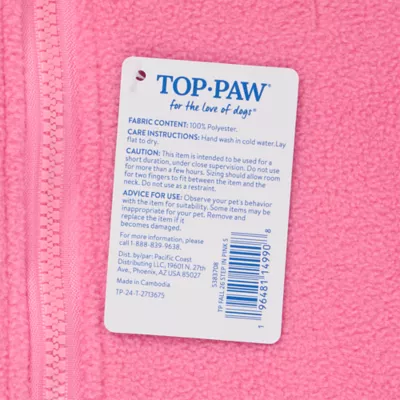 Top Paw® Step In Dog Jacket, Multiple Colors & Sizes, Teal/Pink/Grey/Brown/Blue, XS-XL - Image 5