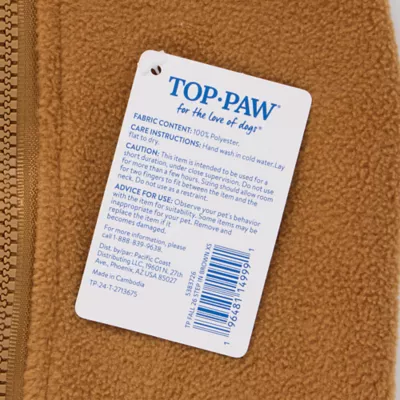Top Paw® Step In Dog Jacket, Multiple Colors & Sizes, Teal/Pink/Grey/Brown/Blue, XS-XL - Image 5