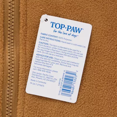 Top Paw® Step In Dog Jacket, Multiple Colors & Sizes, Teal/Pink/Grey/Brown/Blue, XS-XL - Image 5