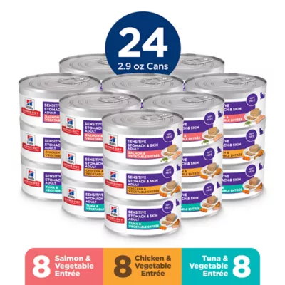 Hill's Science Diet Sensitive Skin & Stomach Adult Wet Cat Food - Variety Pack, 24 CT, 86.03 OZ - Image 2