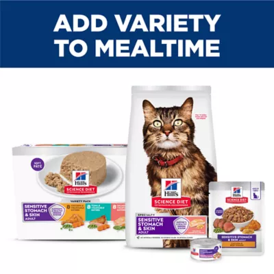 Hill's Science Diet Sensitive Skin & Stomach Adult Wet Cat Food - Variety Pack, 24 CT, 86.03 OZ - Image 10