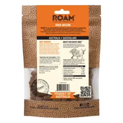 ROAM Bucky Nibs Sustainable Protein Premium Cat Treats - Woodlands Venison, 2 oz - Image 2