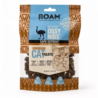 ROAM Ossy Nibs Sustainable Protein Premium Cat Treats - Cape Ostrich, 2 oz - Image 1